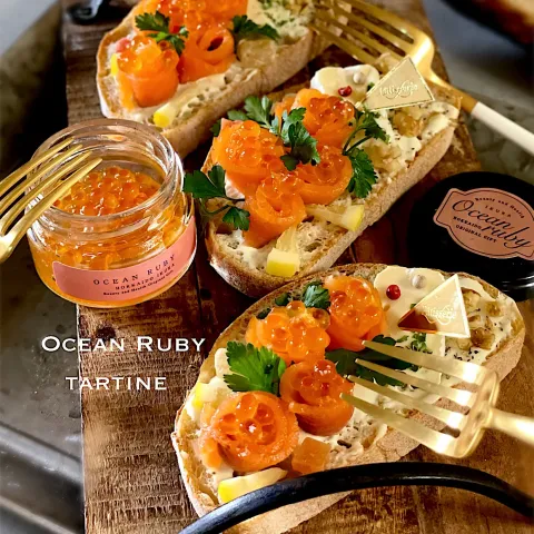 「OCEAN RUBY」を使ってみたSnapdishの料理・レシピ写真:OCEAN RUBYのタルティーヌ　モニター当選ありがとうございました🍽