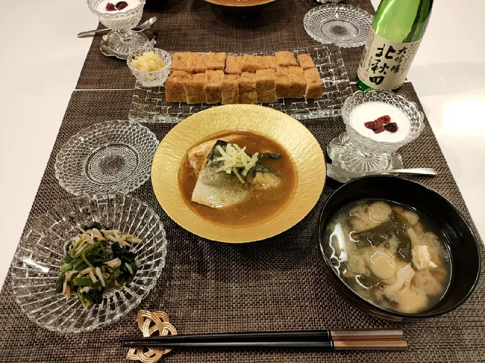 骨取りさばの味噌煮献立【生協購入品】|Rieko Kiyoharaさん