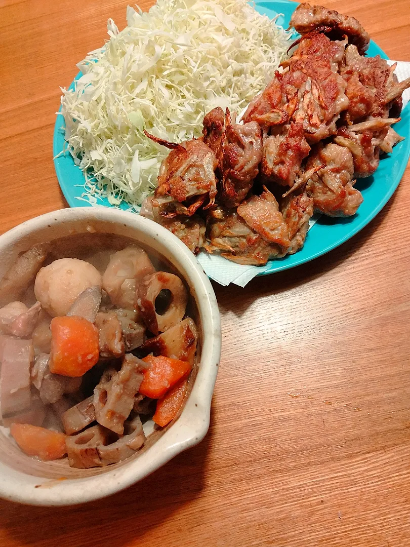 豚とごぼうの竜田揚げ＆筑前煮|pigmegさん