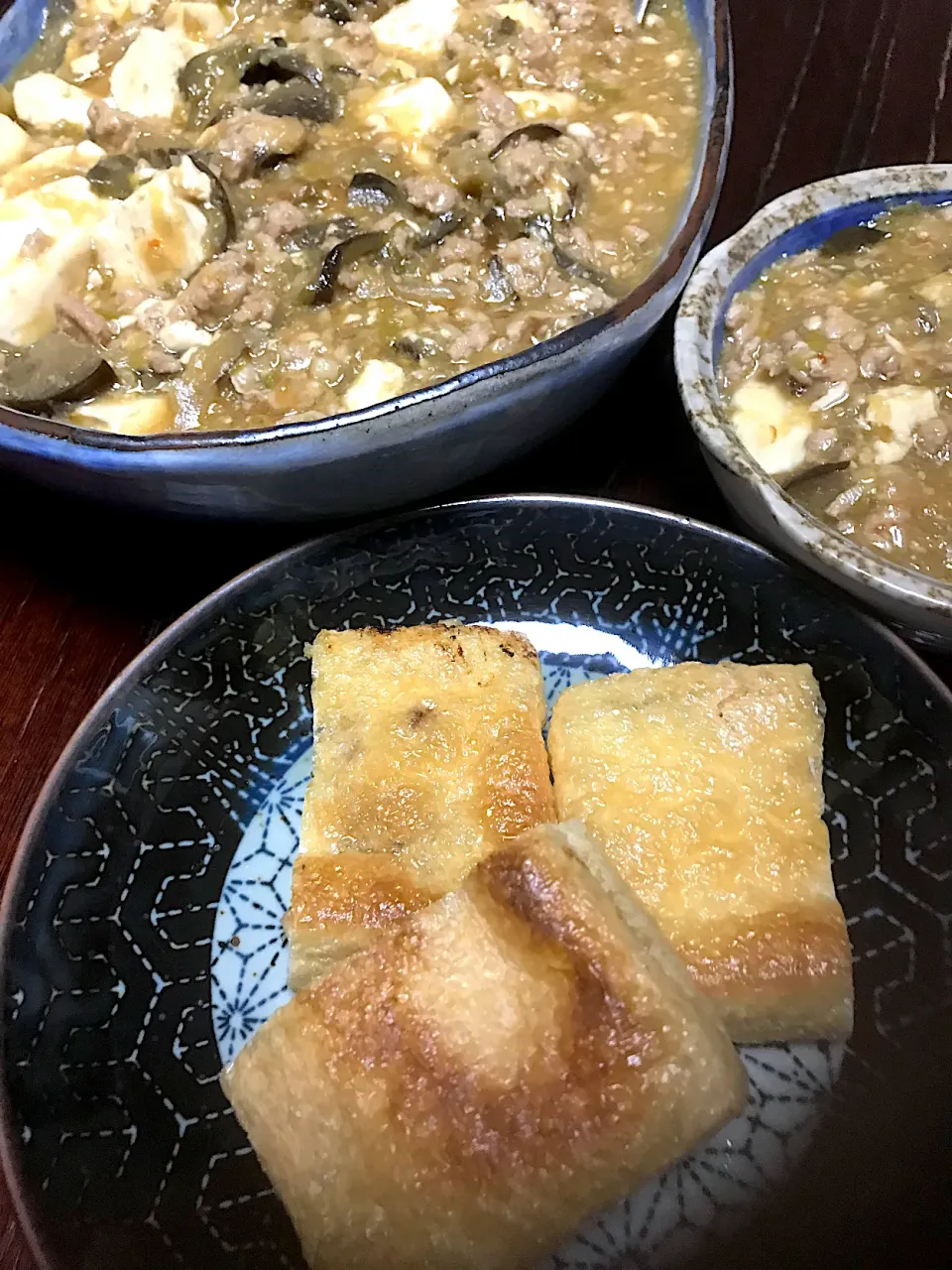 麻婆茄子豆腐と揚げ納豆な晩御飯。豆祭り(笑)|ちーさん