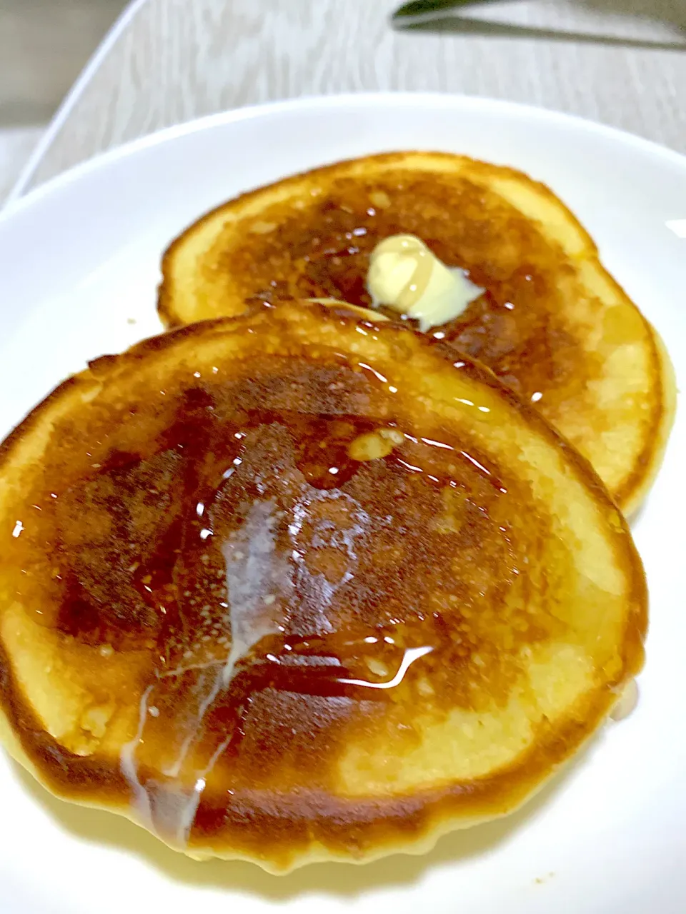 Snapdishの料理写真:頑張った後は夜食のパンケーキ🥞|れんさん