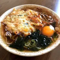 Snapdishの料理写真:立ち食いそば風かき揚げ月見そば