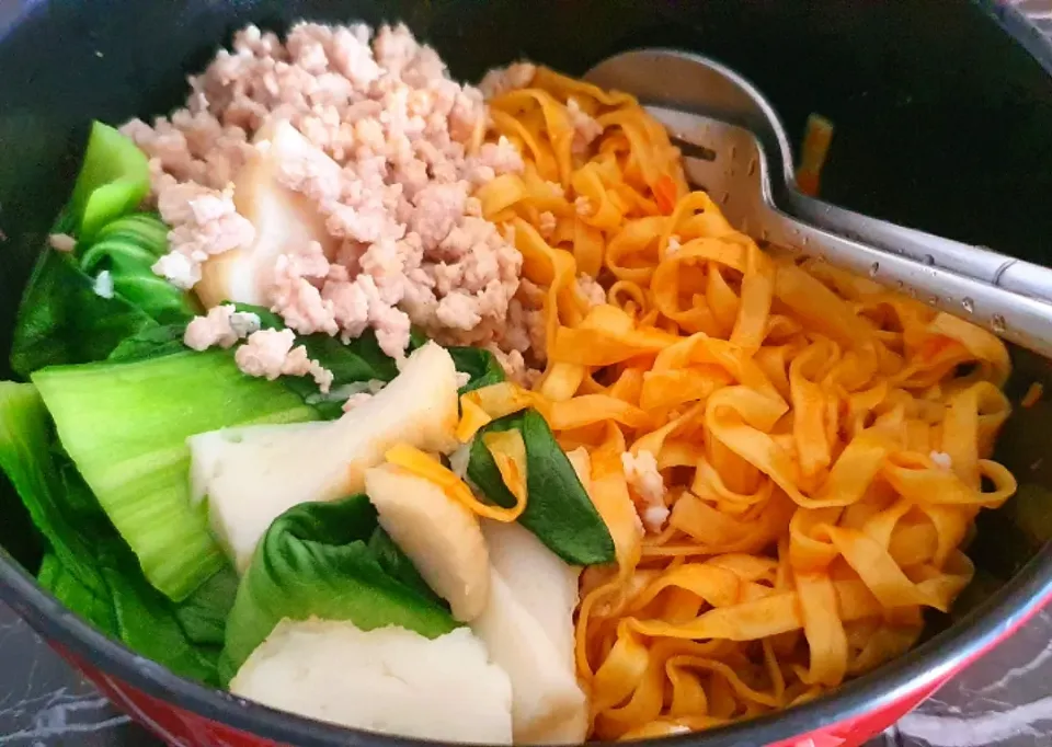 Mee Pok Minced Pork Fish cake Veggie 
+ Spicy XO sambal chilli 😋🤗💕🤤💁‍♀️|🌷lynnlicious🌷さん