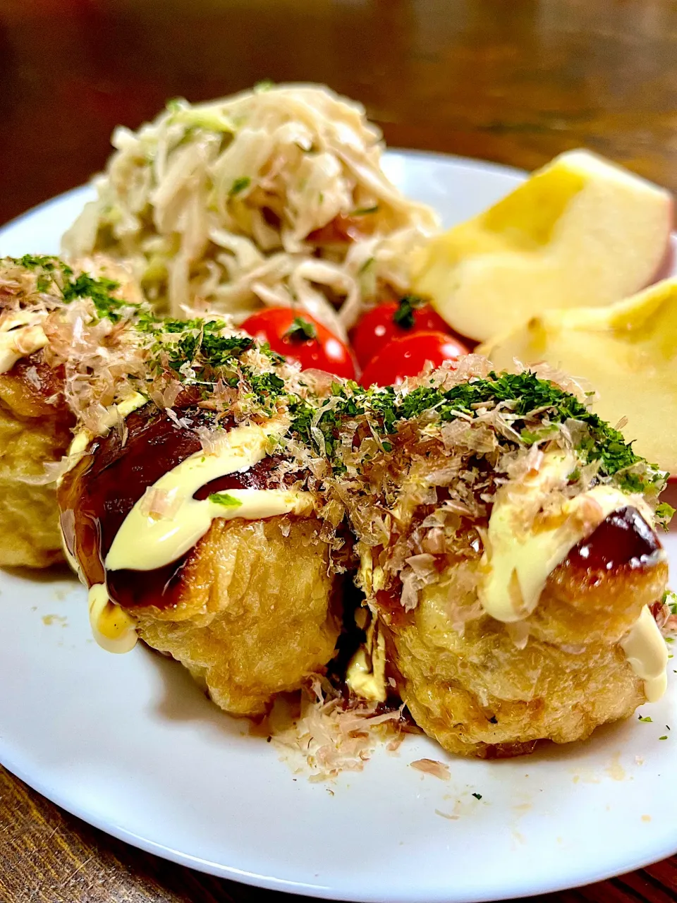 肉詰め油揚げのお好み焼き風|凛さん