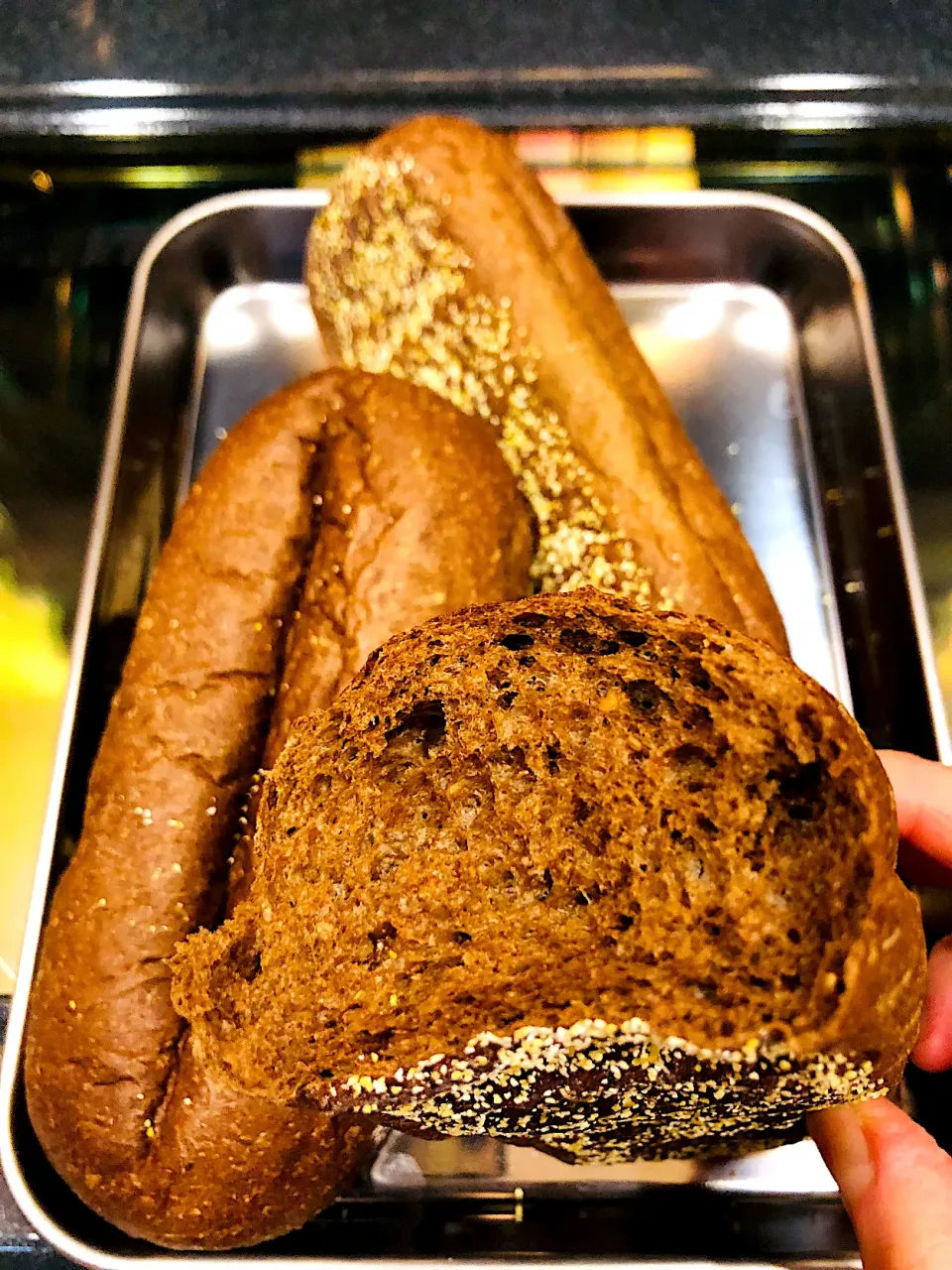 全粒粉入り　コッペパン🥖（カリフォルニアスタイル黒パン・テーブルブレッド）vegan friendly honey wheat bread, SWEET MOLASSES BREAD|あいもんさん