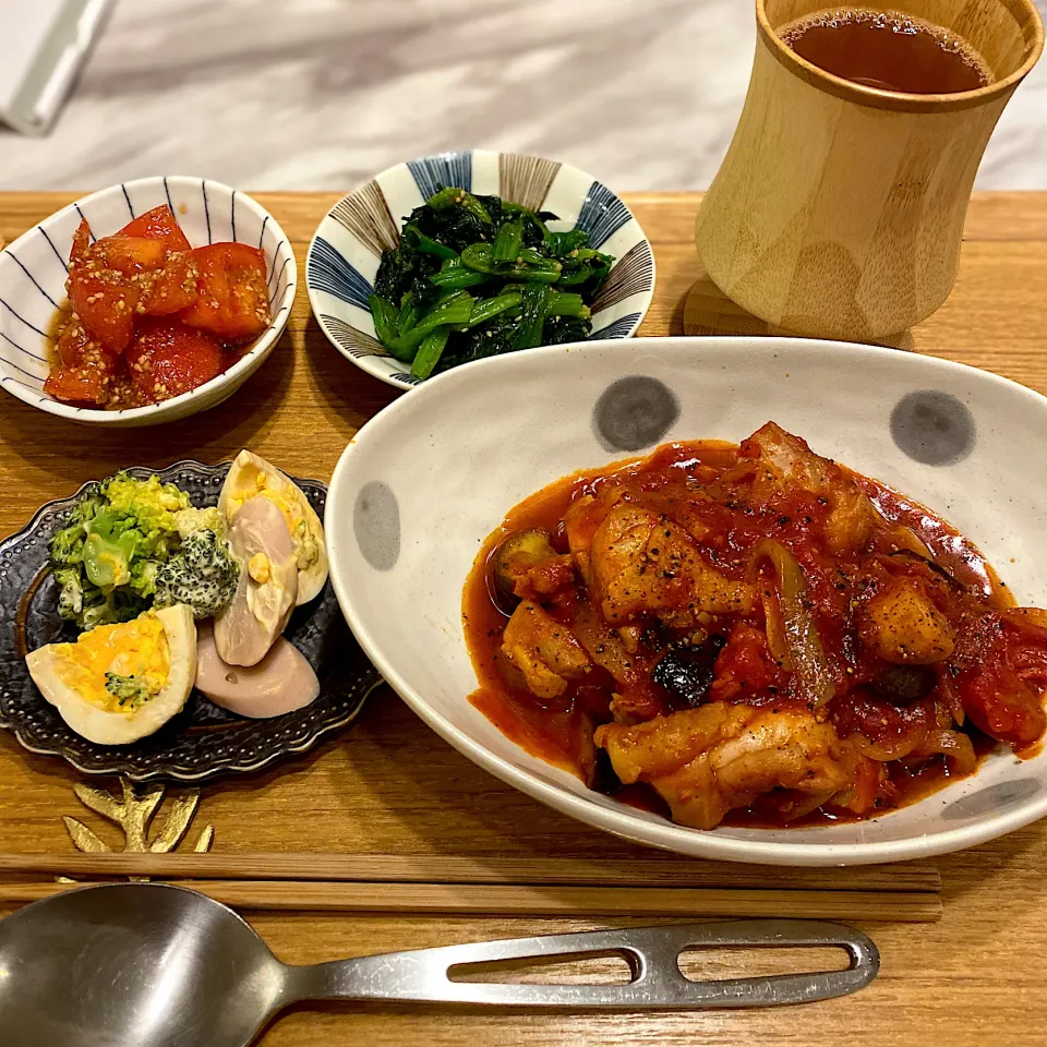 チキンと茄子のトマト煮込み|なつこさん