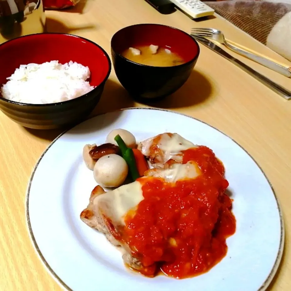 Snapdishの料理写真:チキンイタリアンステーキの和定食。|ariyo4200さん