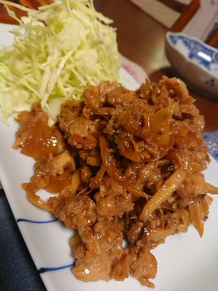 豚肉とエリンギの生姜焼き|食事メモメモさん