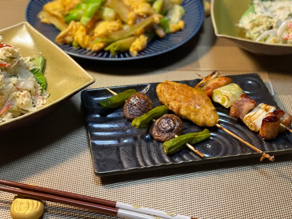 Snapdishの料理写真:焼き鳥と野菜串|レオンさん