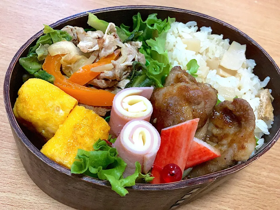 筍ご飯と焼肉弁当|ちかちかさん