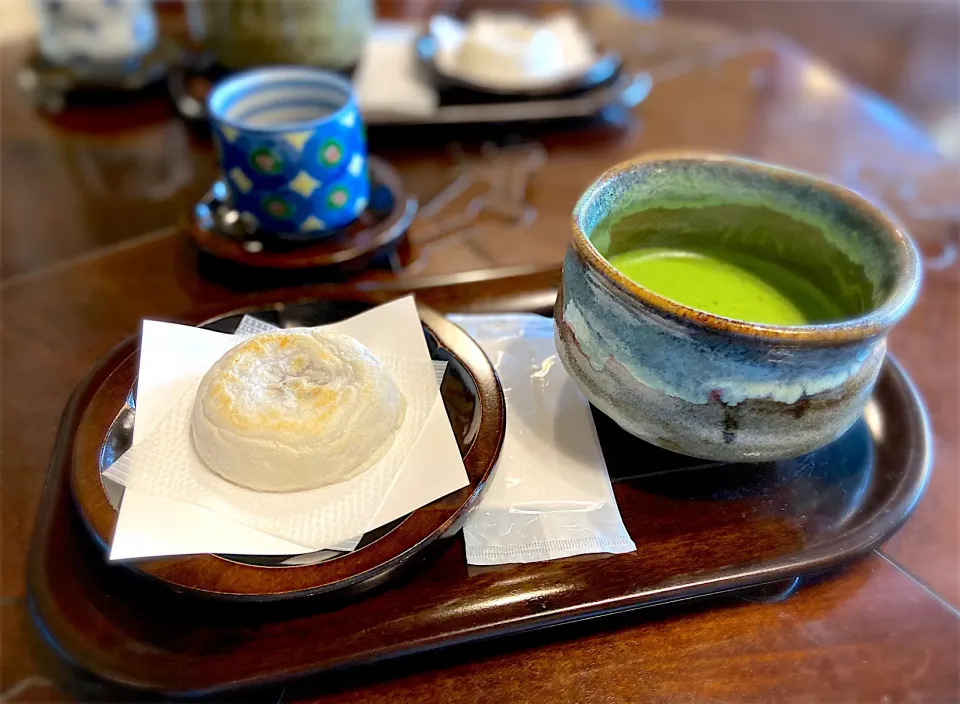 大宰府 かさのやさん 梅ヶ枝餅御抹茶セット|ナナさん