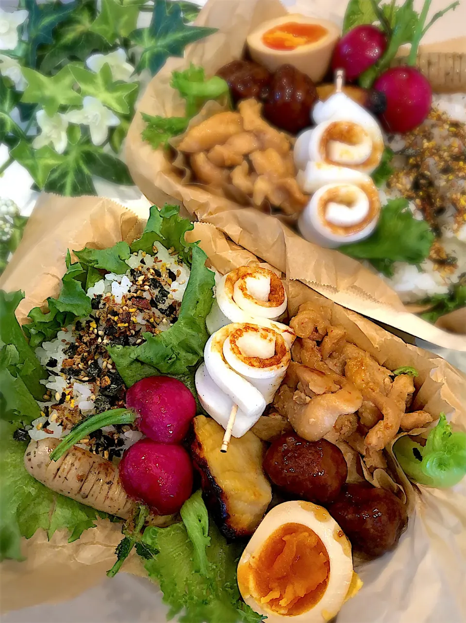 Snapdishの料理写真:鶏のニンニク🧄醤油焼きでお弁当🍱|みゆきさん