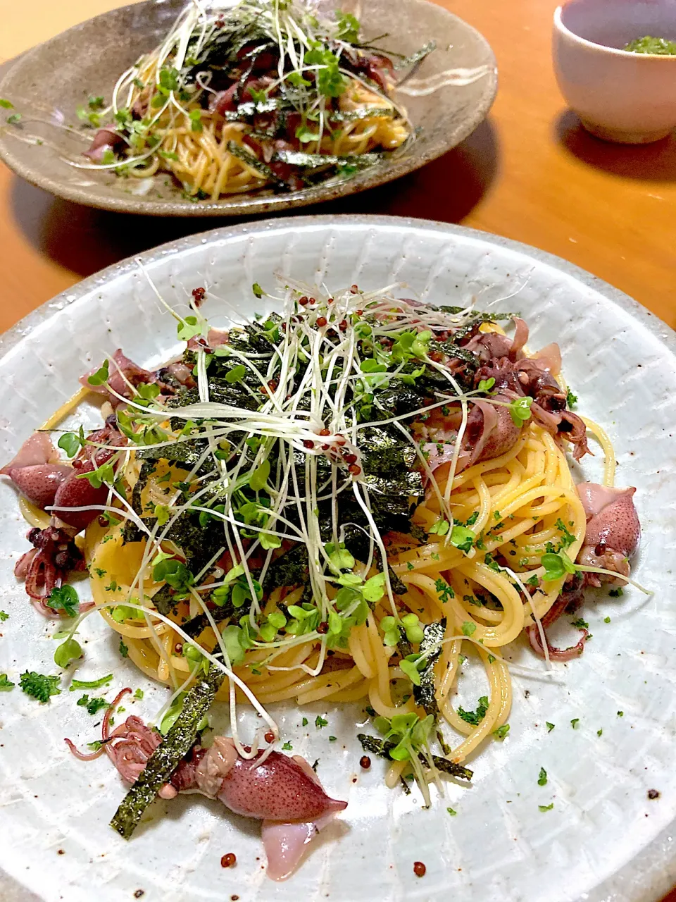 とうもろこしパスタで蛍烏賊のペペロンチーノ🌸|さくたえさん