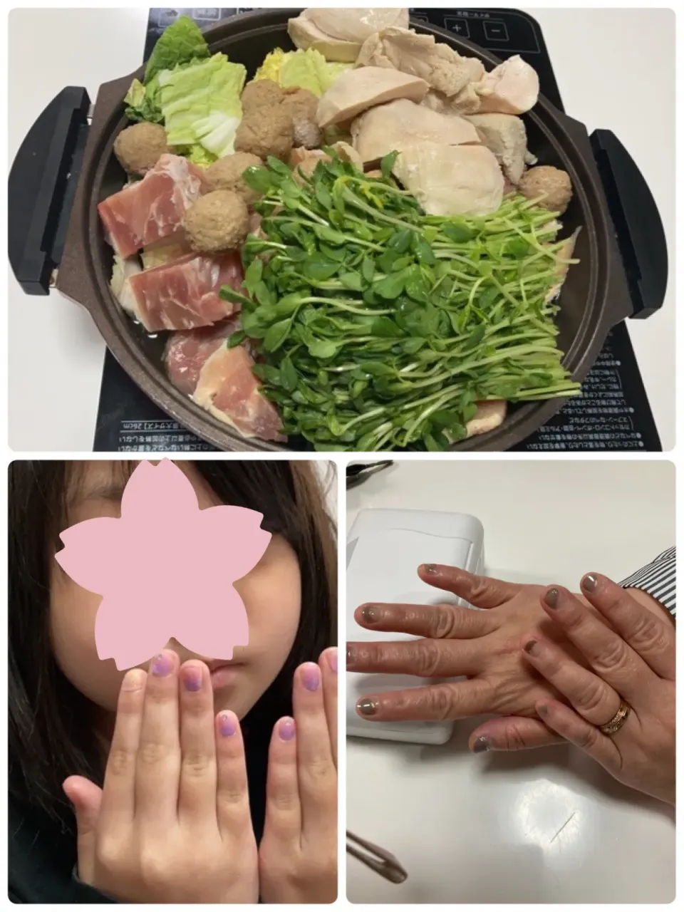 晩御飯は寄せ集め鍋。🌟豆苗🌟自家製サラダチキン🌟白菜🌟鶏もも|Saharaさん