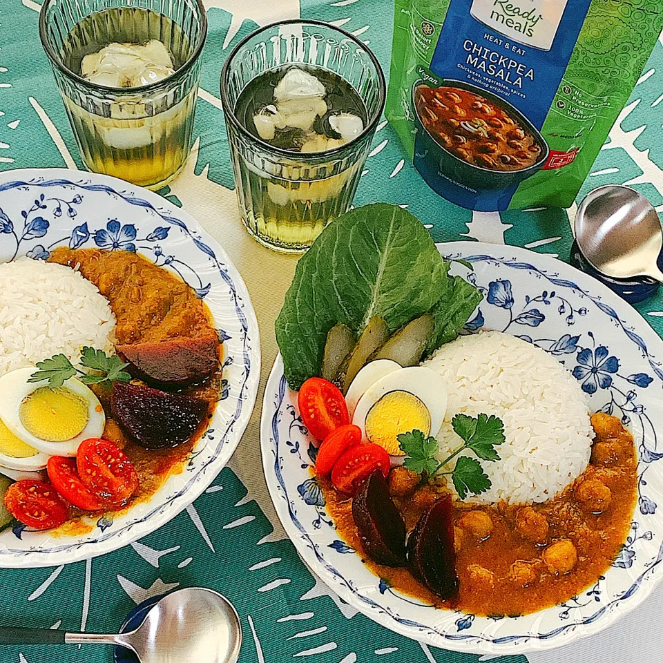 Snapdishの料理写真:タイ米ジャスミンライスとひよこ豆のカレー|アスママさん