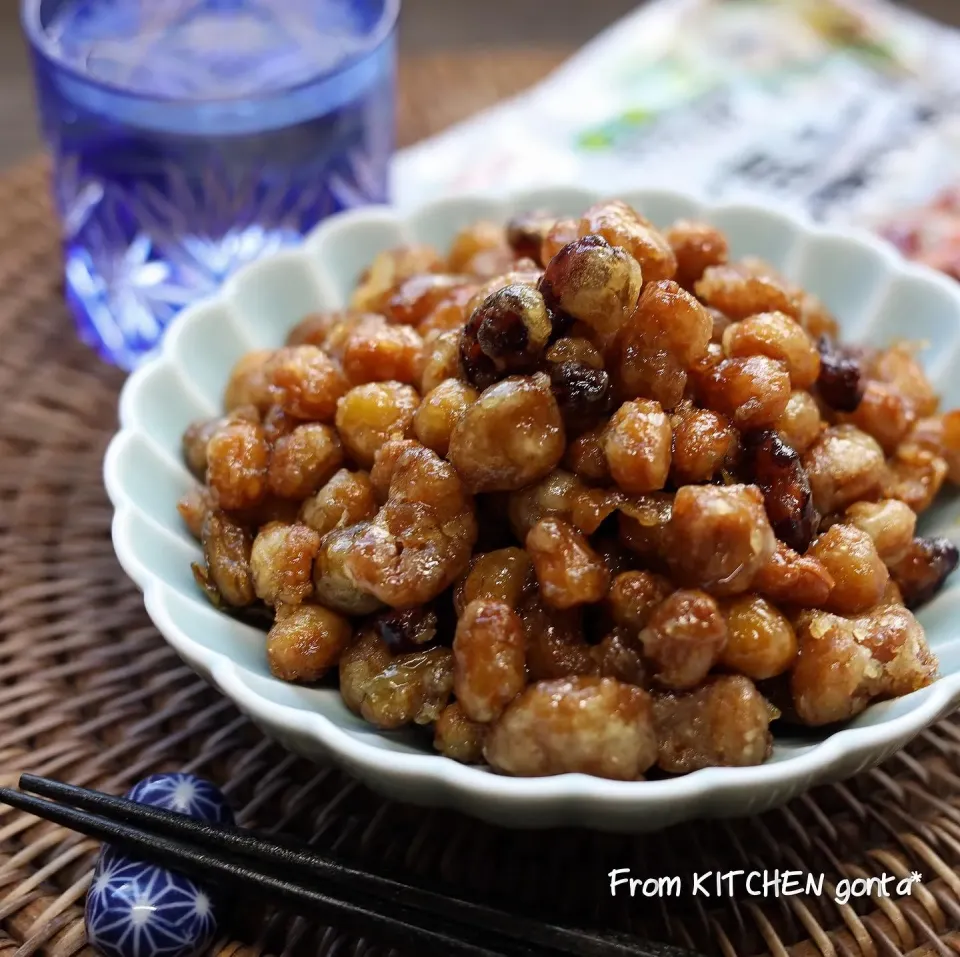 Snapdishの料理写真:サラダにまめ！大豆ミート＋4種のお豆で作る✨甘辛揚げ|gonta*さん