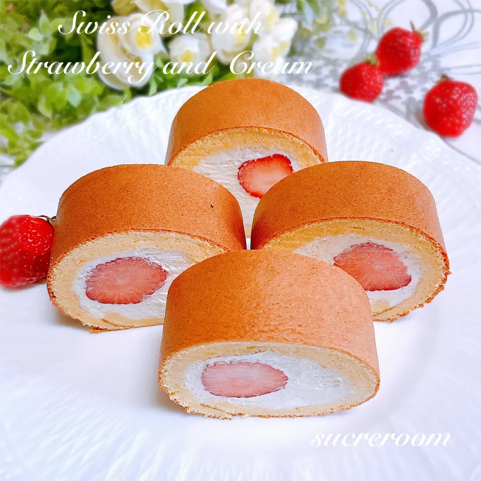 sucreroomさんの料理 sucreroomさんの料理 米粉の純生ロールケーキ🍓です(*^^*)|sucreroomさん