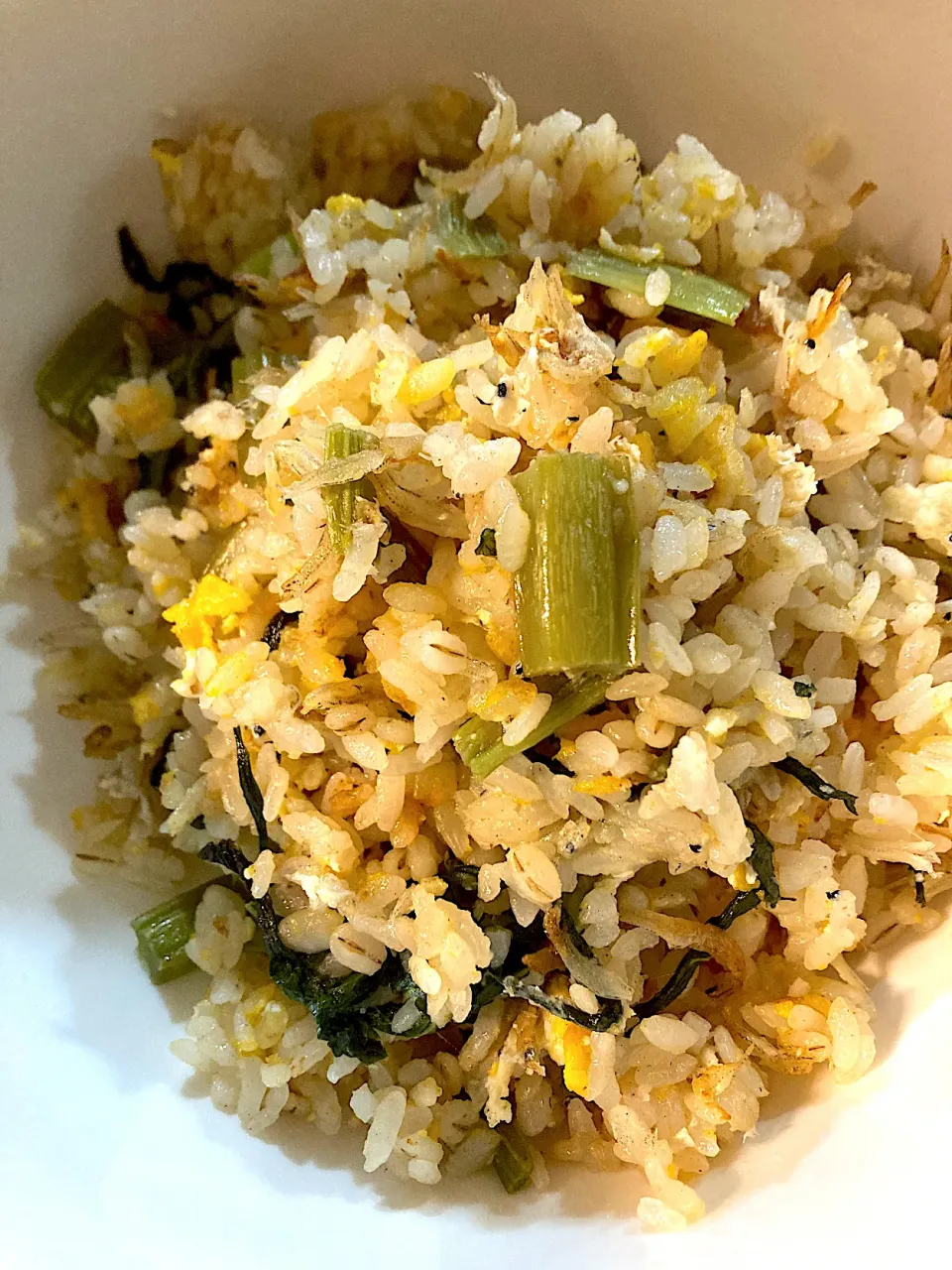 牛蒡の葉っぱ、雑魚、卵炒飯|coronさん