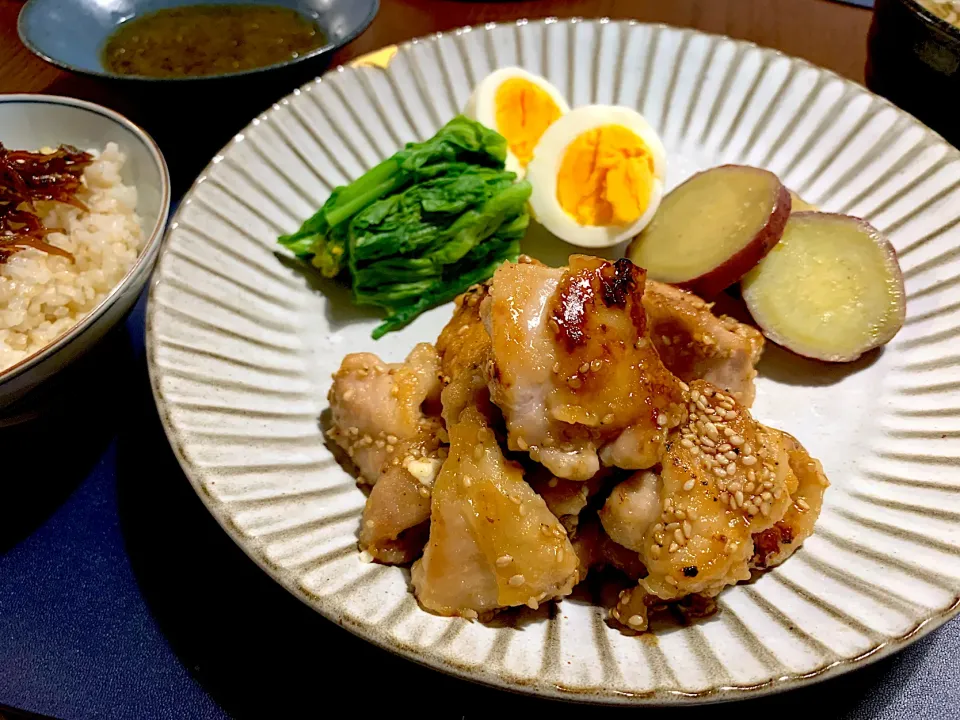 厚揚げと鶏肉の甘辛焼き|かなっぺさん