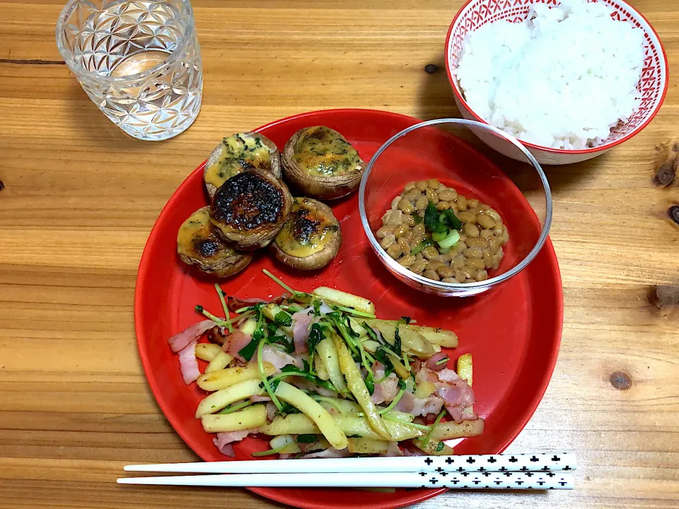 ポテトとベーコンと豆苗のスパイス炒め|saknさん