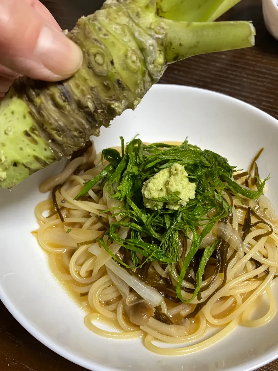 静岡産生わさび〜塩昆布パスタ|TOMOさん