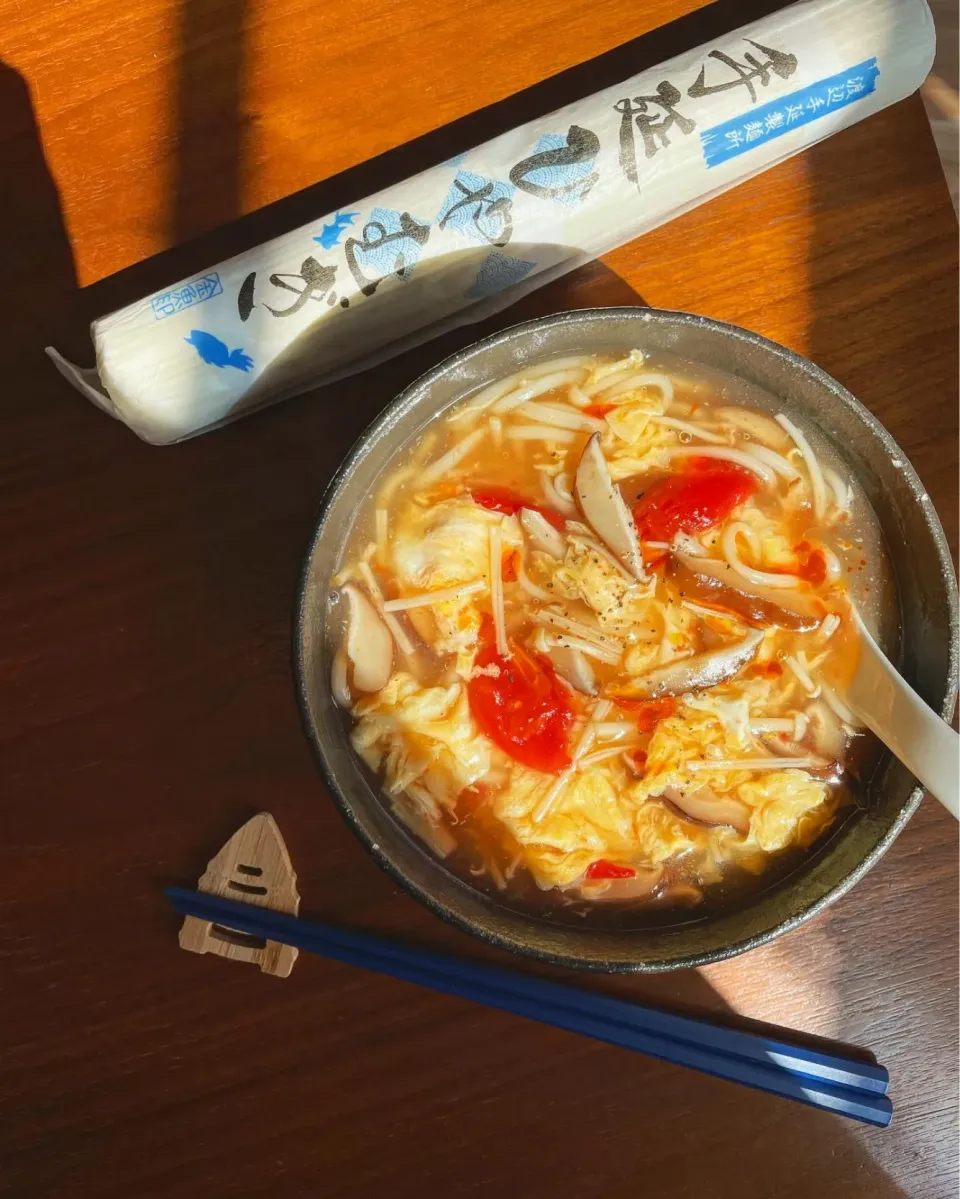 Snapdishの料理写真:トマトサンラータン麺|ichikayaさん