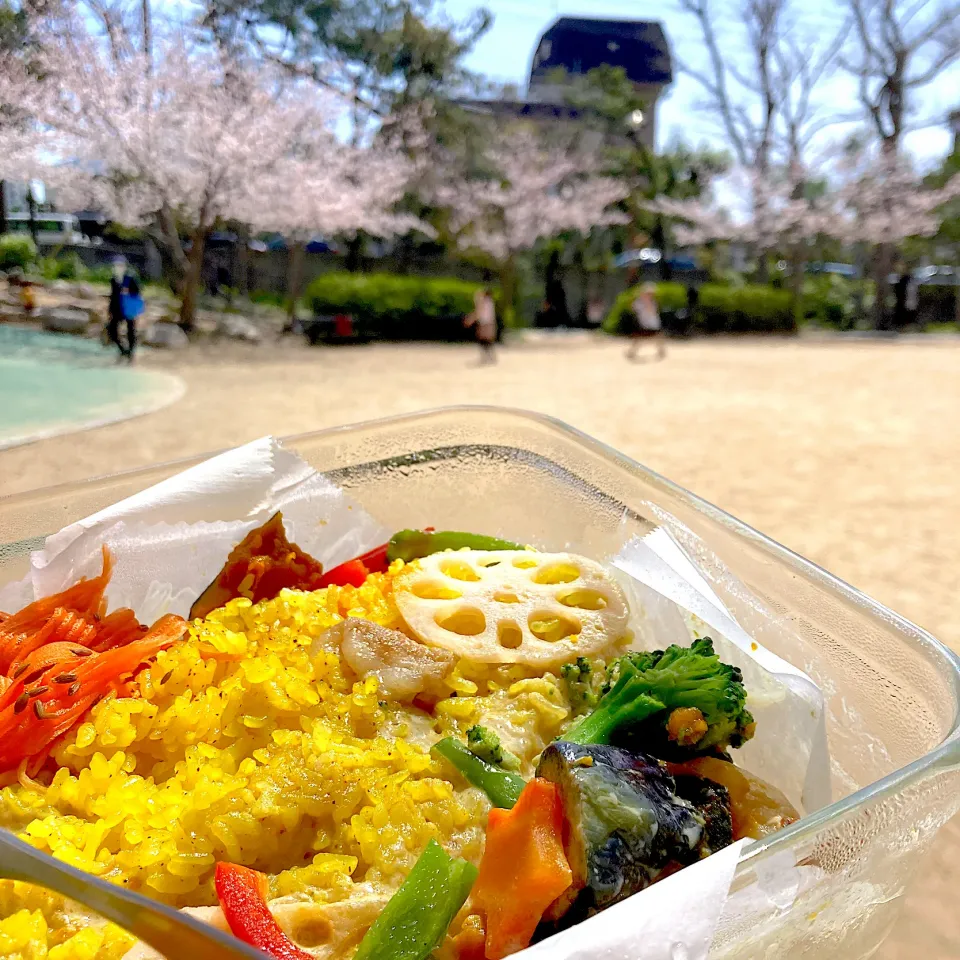 グリーンカレーでお花見ランチ|Kさん