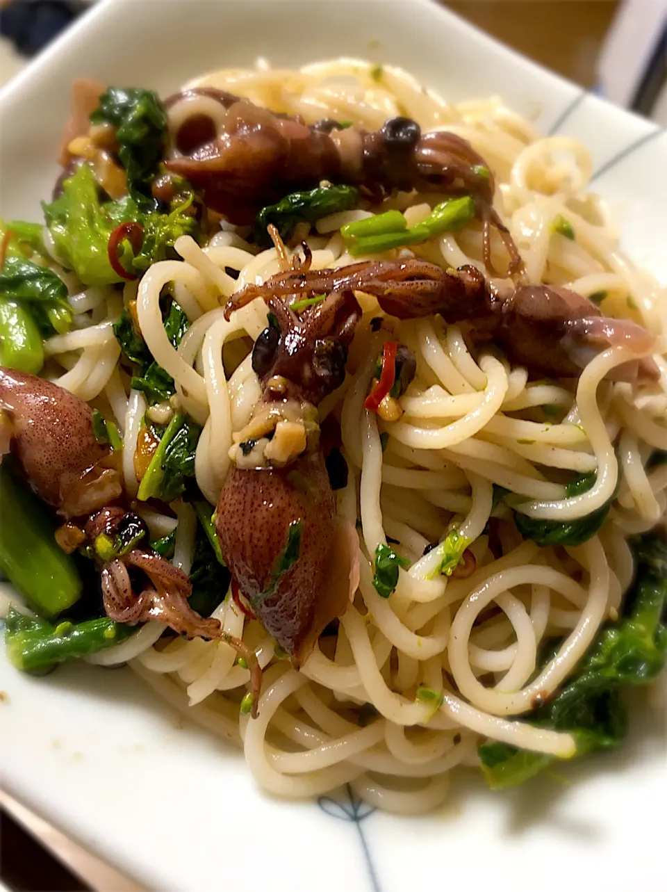 米粉のパスタで菜の花とホタルイカの和風ペペロンチーノ|🌺maisan🌺さん