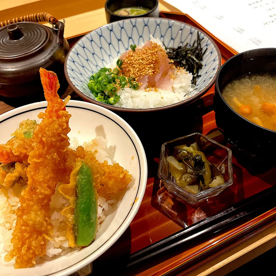 天丼とごま鯖茶漬けセット@魚釜(月島)|塩豚骨さん