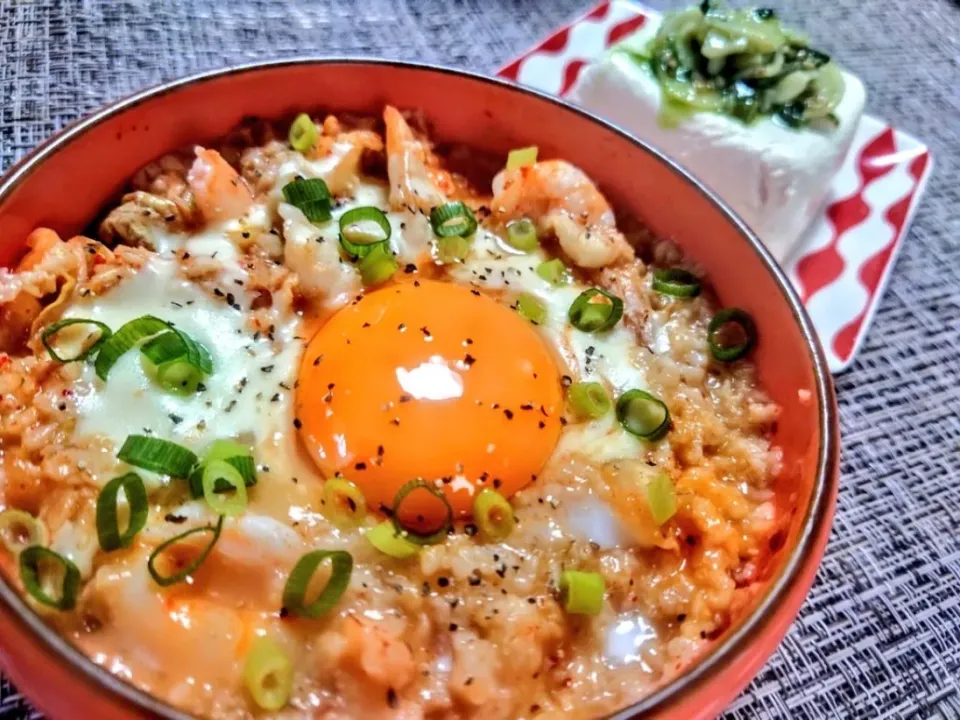 悪魔の痩せ丼
青にんにく辣油の奴|マギーさん