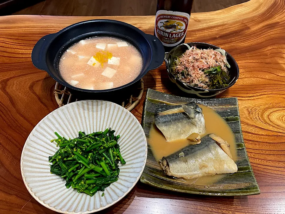 Snapdishの料理写真:2022.3.27 鯖の味噌煮🍻🍻🍻|ゆみずさん