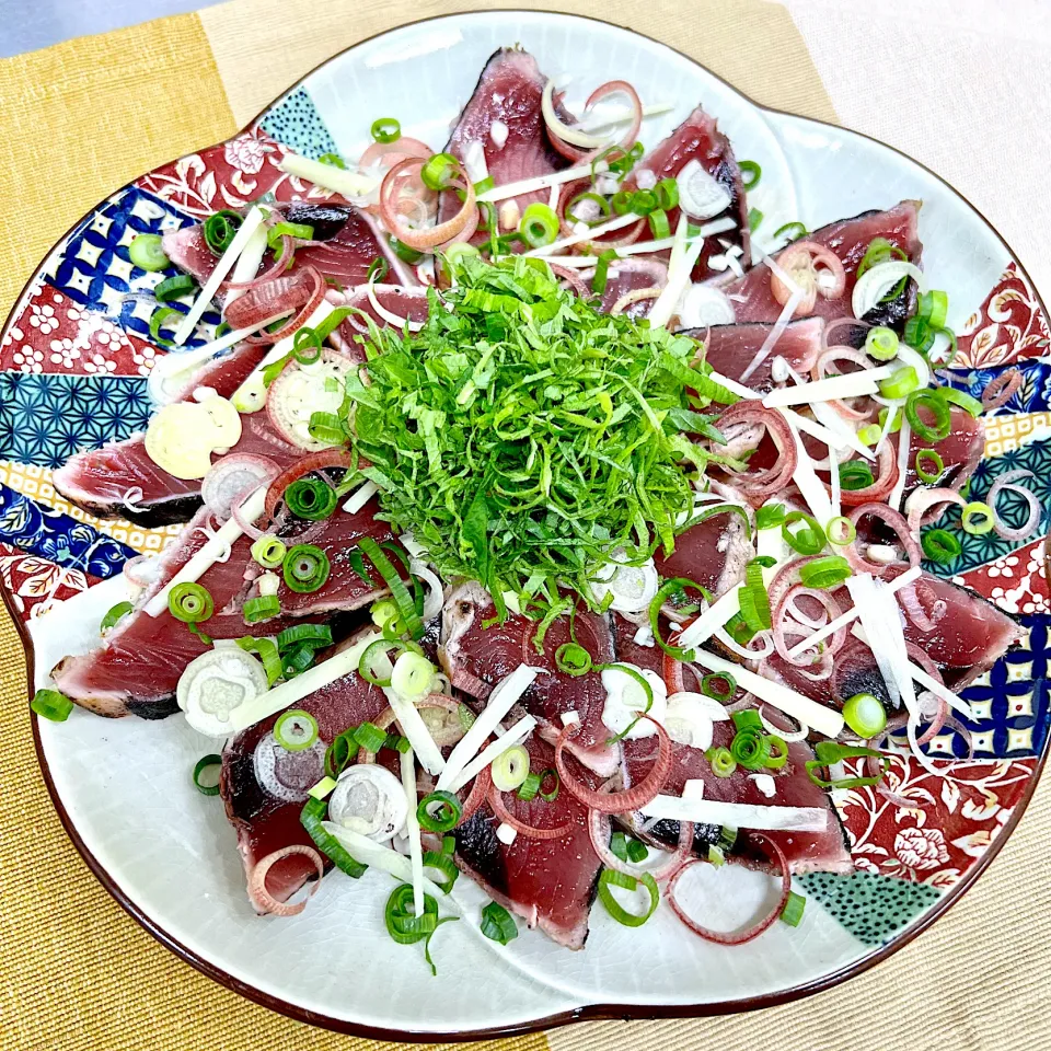 香味野菜たっぷり！鰹のたたき|まめもにおさん