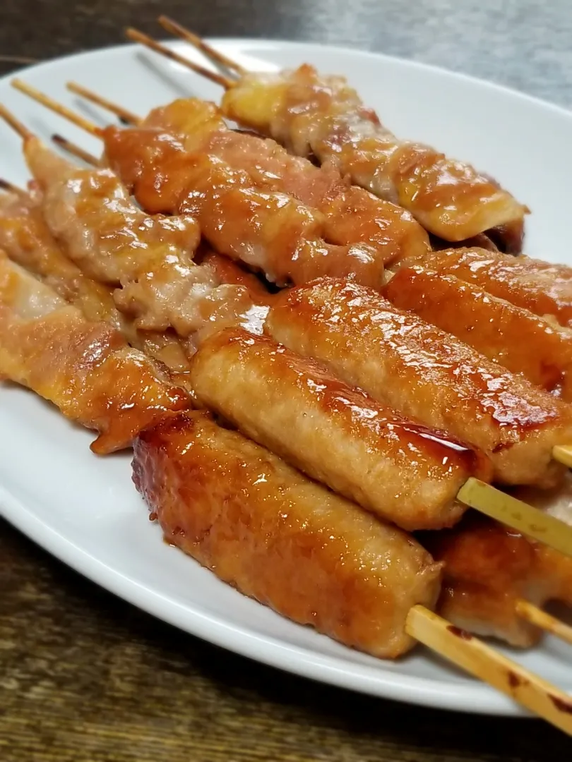 Snapdishの料理写真:自家製のタレで🐔スチーム焼き鳥|ぱんだのままんさん