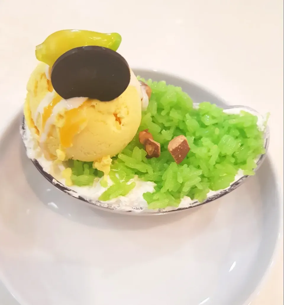 sticky rice with mango icecream|patcookingfeverパットさん