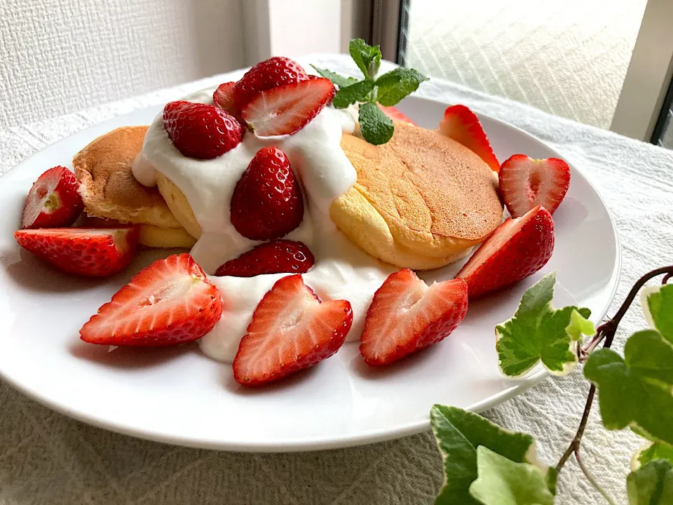 ＊幸せ♡スフレパンケーキ🥞🍓＊|＊抹茶＊さん