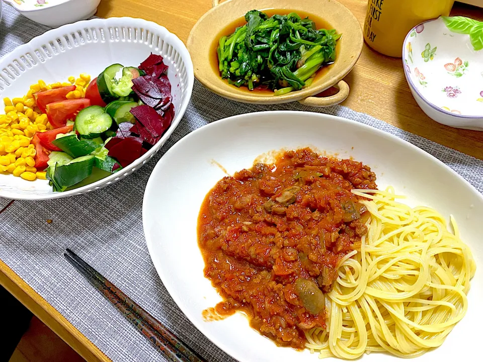 マルコメさんありがとう😍大豆のお肉　洋風ミンチでミートソース🍝|1614さん