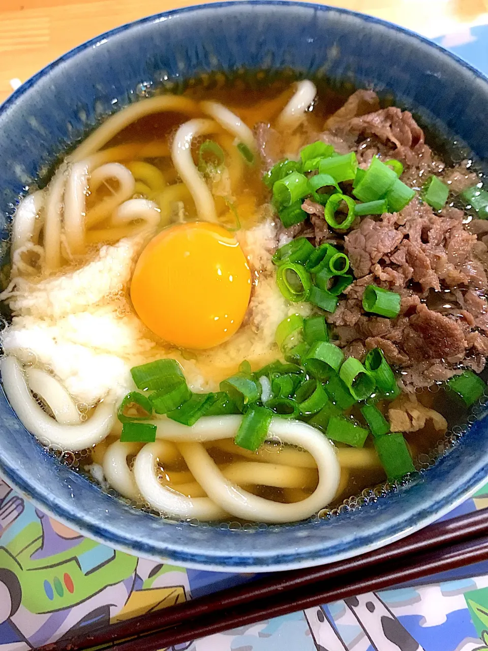 とろろ月見肉うどん|ぺろたんさん