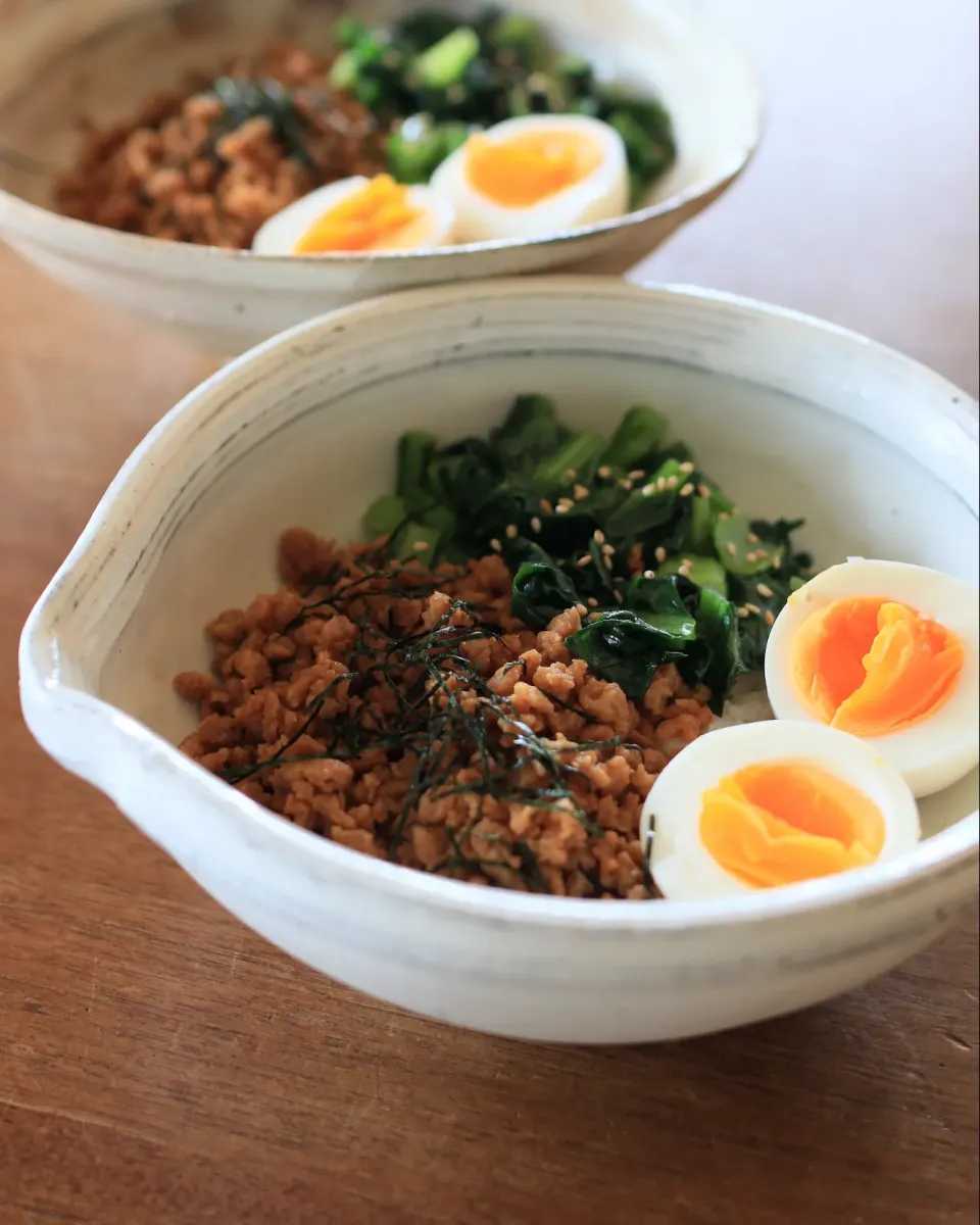 大豆のお肉そぼろ丼|kurageyakannoさん