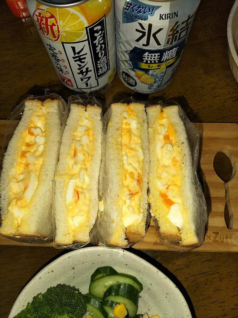 夜ご飯に玉子サンド
　You Tube観てたらたべたくなって😆|miimiさん