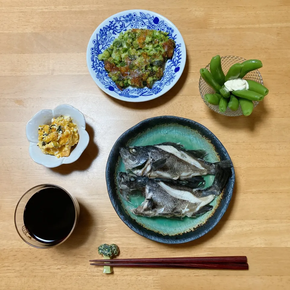 本めばるの煮付け　　　　　　　　　　ハッシュドブロッコリー🥦|ちゃみこさん