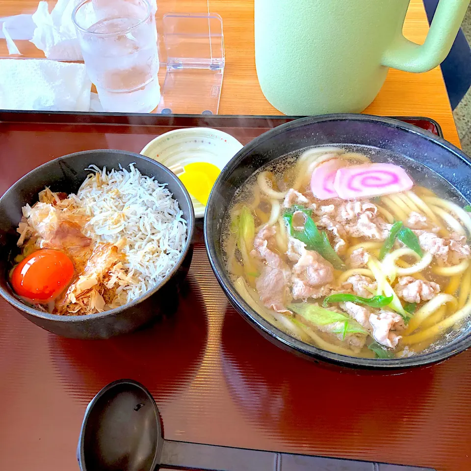 姫路で肉うどんとしらす卵ご飯😋|すかラインさん