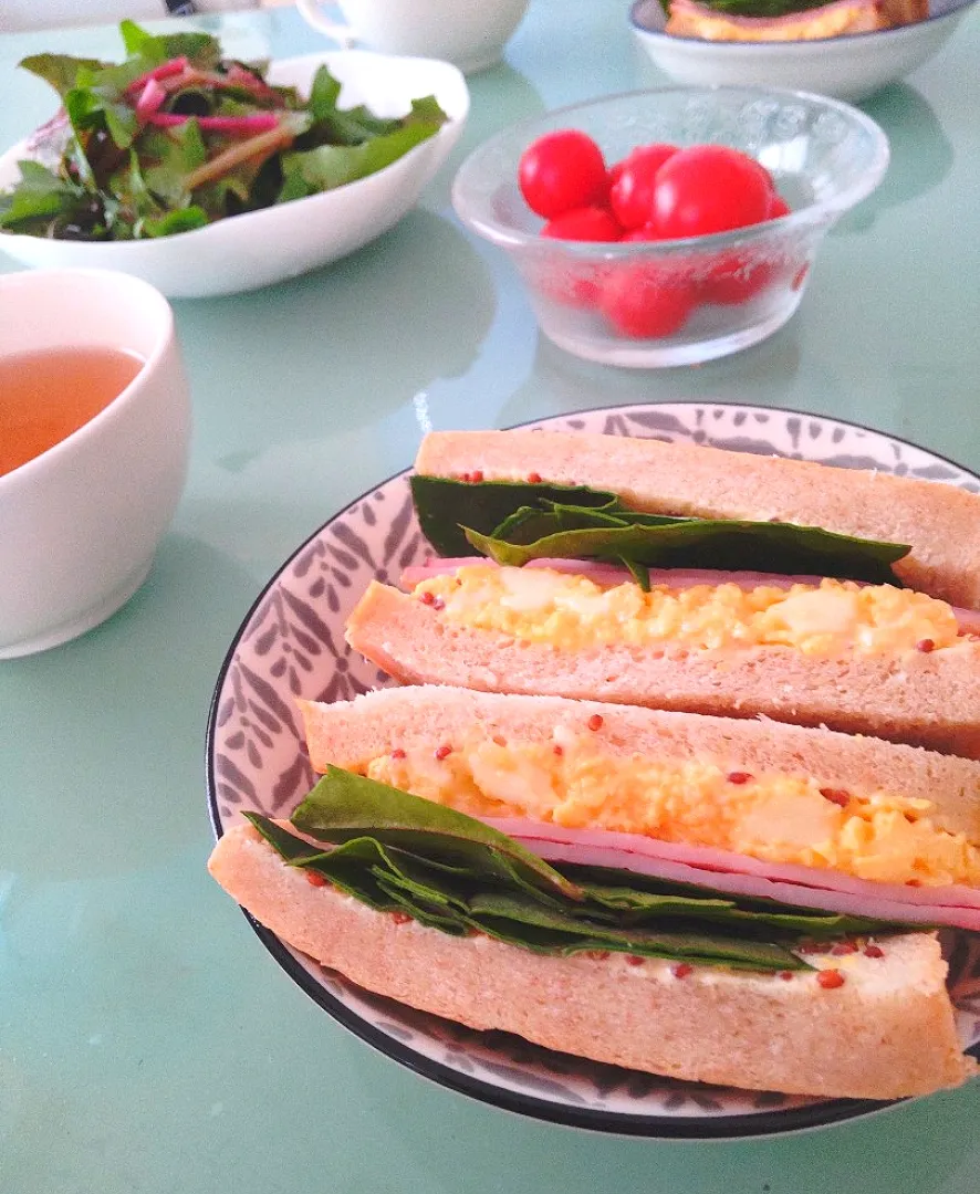 今日の朝はサンドウィッチ😆|かずにゃさん