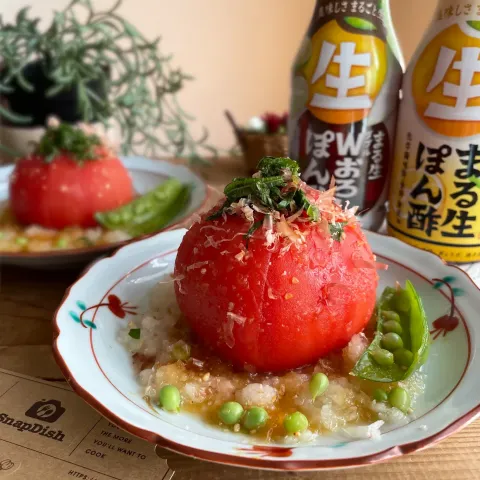 「ヤマサ まる生ぽん酢」を使ってみたSnapdishの料理・レシピ写真:冷やし丸ごとトマト🍅