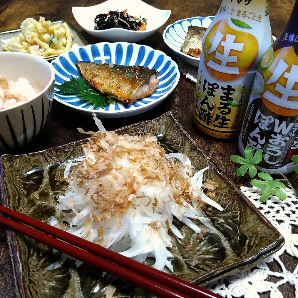 新玉ねぎスライス〜🧅まる生ポン酢でいただきました🎵|とまと🍅さん