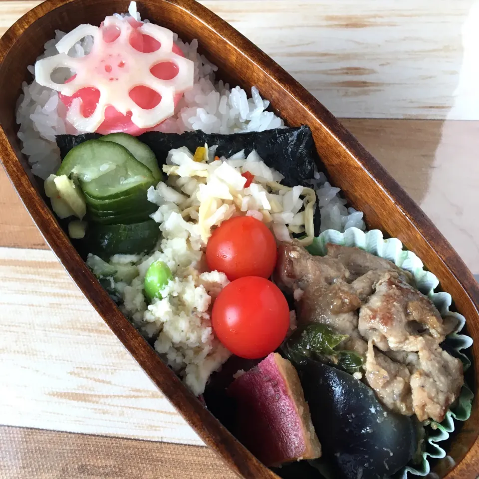 豚肉とナスピー味噌炒め弁当|はるさん