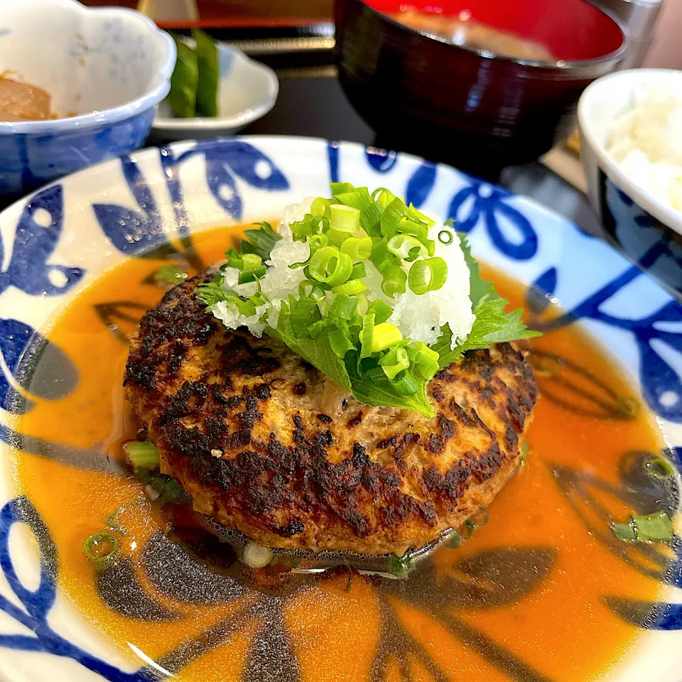 和風おろしハンバーグ定食@懐(月島)|塩豚骨さん