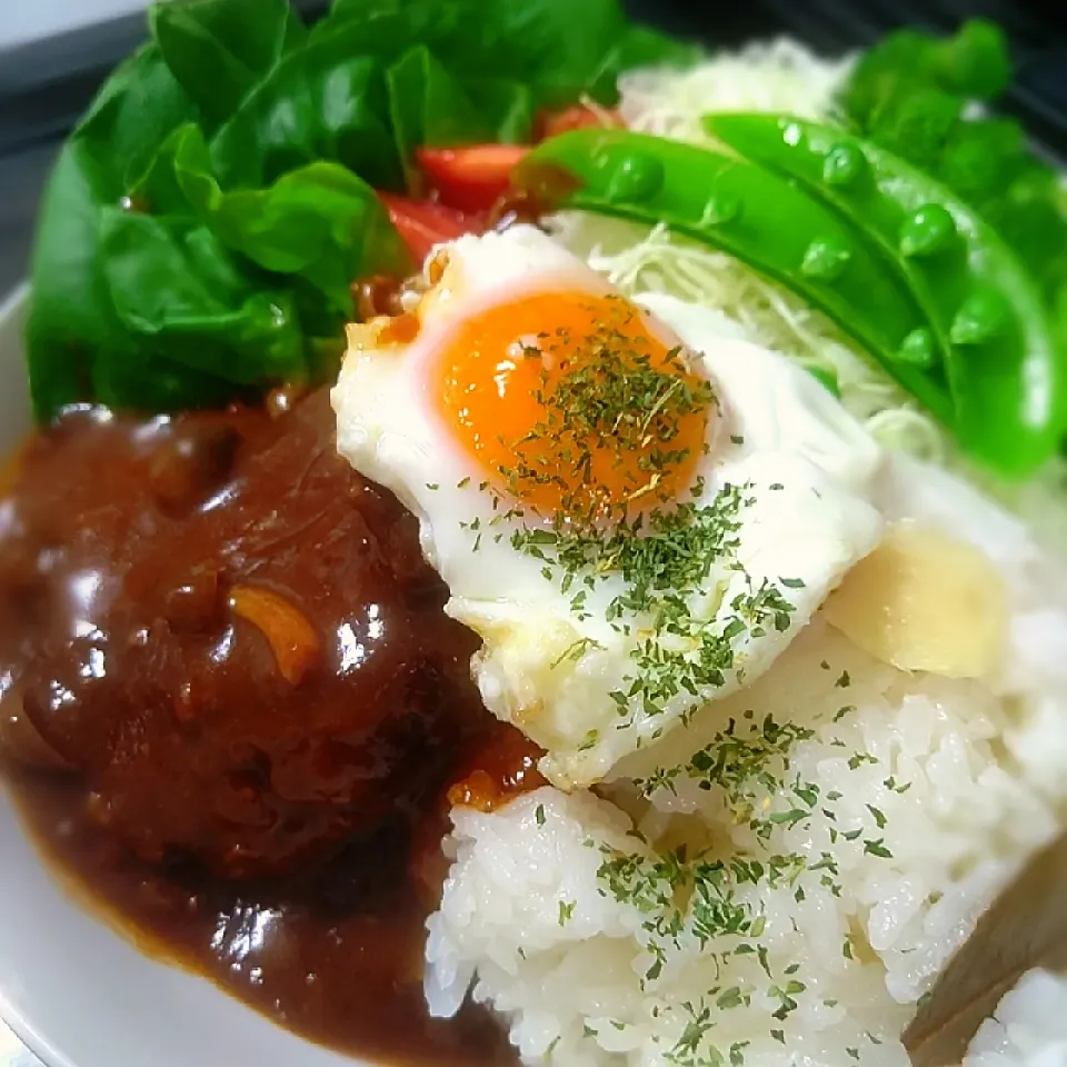 新玉ねぎ丸ごとご飯のロコモコ丼～♪♪|砂糖味屋キッチンさん