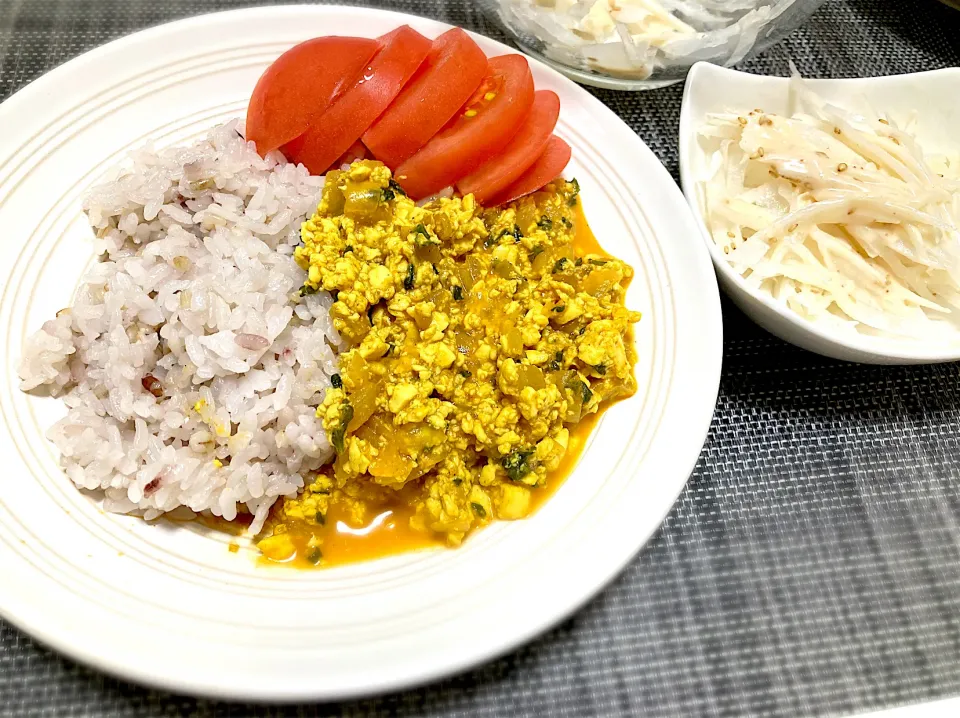 豆腐のカレー炒めライス🍛|ちぼさん