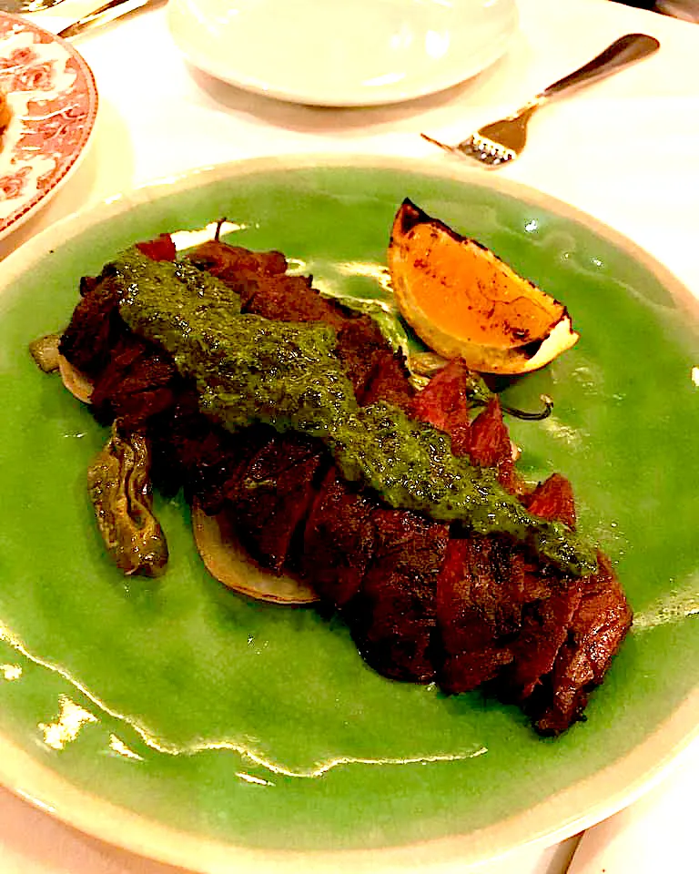 Wood Grilled NY Strip Steak w/ Chimichurri Sauce|gonbenさん