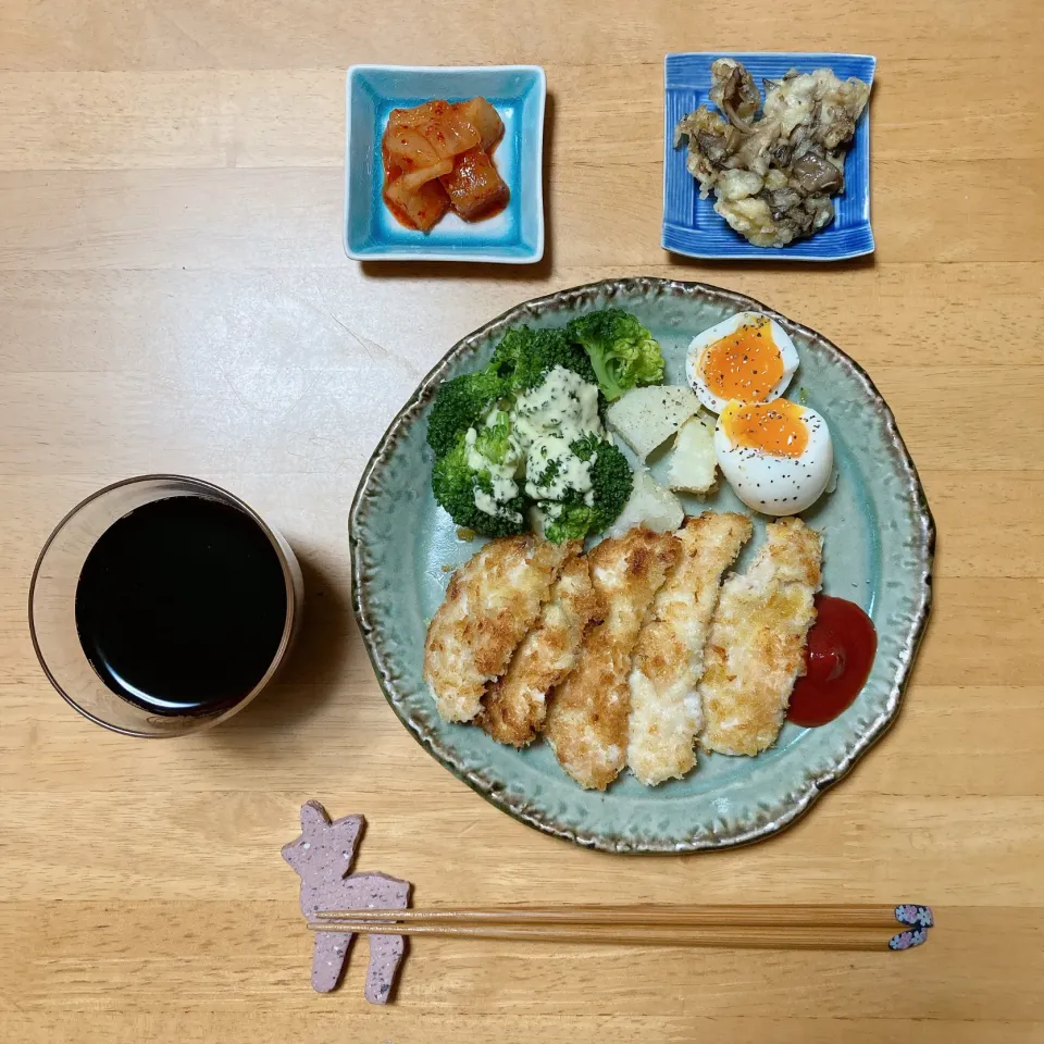 Snapdishの料理写真:ささみのチーズパン粉焼き🥢🍷|ちゃみこさん